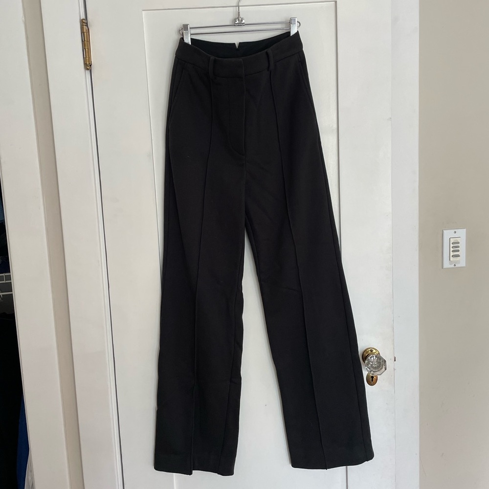 High waisted black flare pants